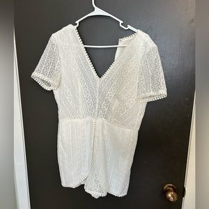 Ramy Brooke Lace Annanee Romper, Size 6